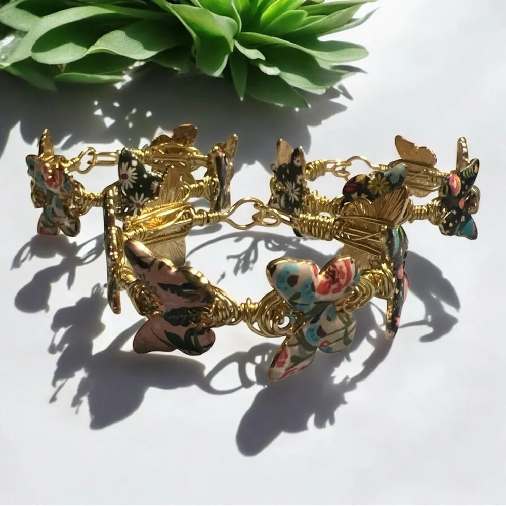Floral Butterfly Bangle - Picture 2 of 2